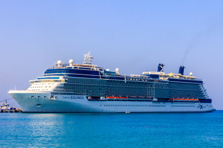 Kusadasi, Turkey - September 17th 2015. The cruise ship Celebrity Equinox at moorings. The port is used to enable tourists to visit Ephesus.のeditorial素材