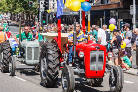 Sydney, Australia - March 17th 2013: Tracrors in a parade celebrating St Patricks Day. The irish...