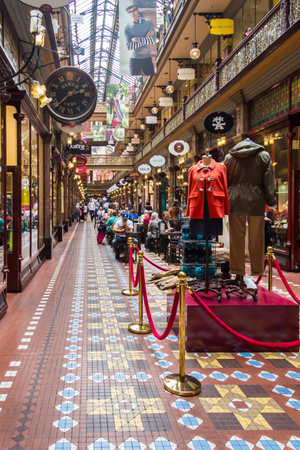 Sydney, Australia - 15th March 2013: The Strand arcade from Pitt Street.  The Victorian building dates from 1892.のeditorial素材