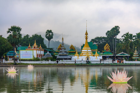 Early morning mist, Wat Chong Kham, Mae Hong Son, North Thailand