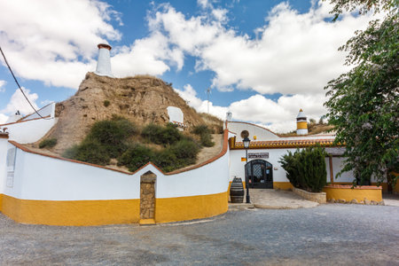 Guadix, SPain-12th June 2018: Restaurant Cuevas La Granja. Farm restaurant in a cave buildingのeditorial素材