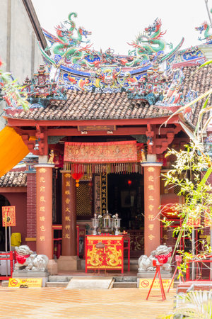 Phuket, Thailand - September 5th 2017: Entrance to the Shrine of the Serene Light. This is in the old town.のeditorial素材
