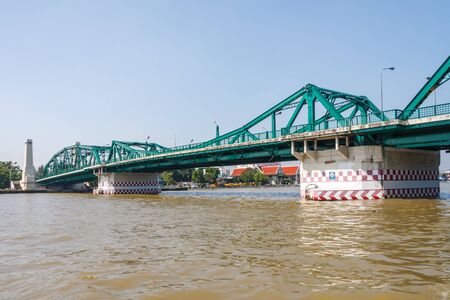 Memorial bridge over the Chao Phraya River, Bangkok, Thailandの写真素材