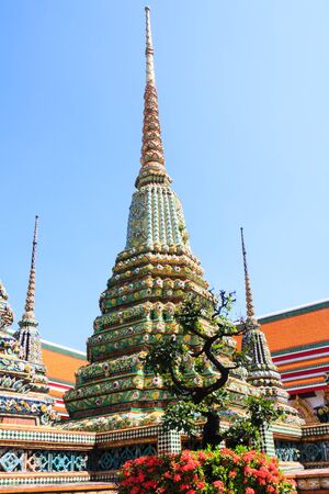 Stupas in Wat Pho, Bangkok, Thailandの写真素材