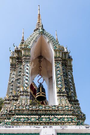 Bell tower in Wat Pho, Bangkok, Thailandの写真素材