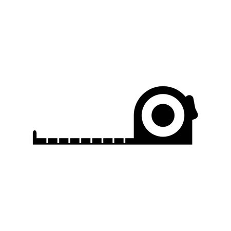 building measuring icon which has units of length in meters, centimeters and milli metersのイラスト素材
