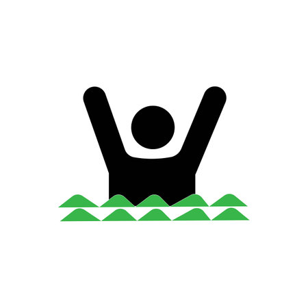 drowning person icon vector illustration symbol designのイラスト素材