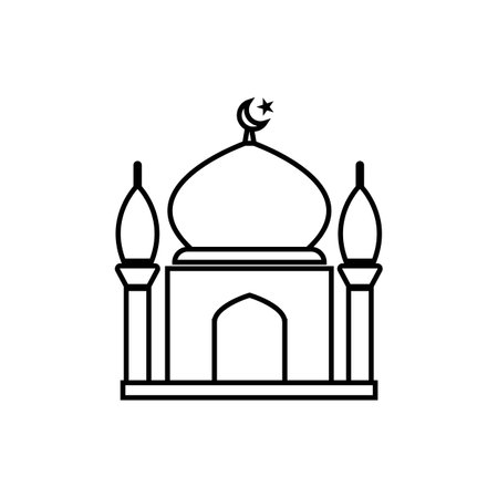 mosque icon vector illustration logo designのイラスト素材
