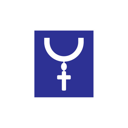 cross necklace icon vector illustration logo designのイラスト素材