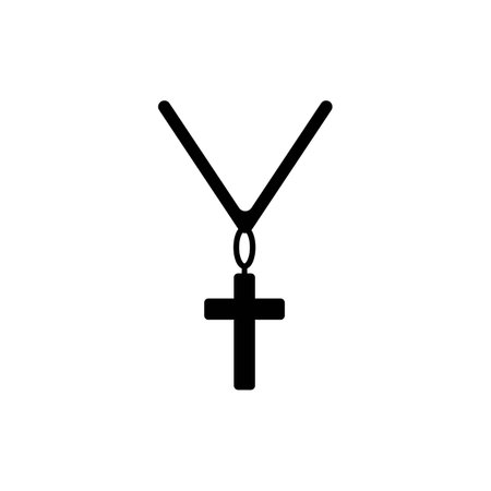 cross necklace icon vector illustration logo designのイラスト素材
