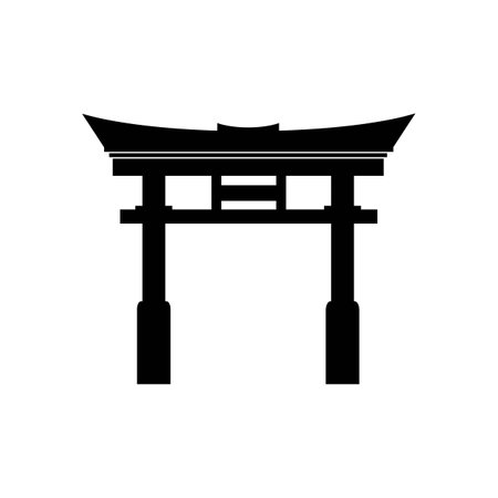 Torii Gate icon,Symbol of Japanese Civilization, vector illustration design templateのイラスト素材