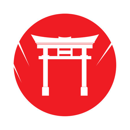 Torii Gate icon,Symbol of Japanese Civilization, vector illustration design templateのイラスト素材