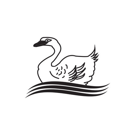 goose icon vector illustration symbol designのイラスト素材