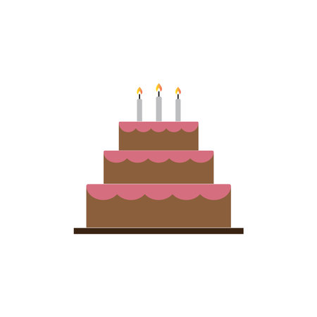 birthday cake vector icon illustration simple designのイラスト素材