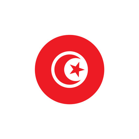 tunisia flag icon vector illustration simple designのイラスト素材