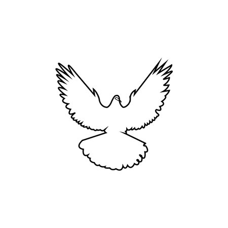 flying dove icon vectorr illustration logo designのイラスト素材