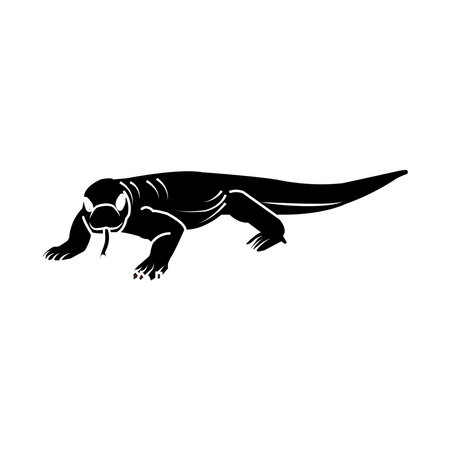 Komodo dragon icon, a rare animal found in Indonesiaのイラスト素材