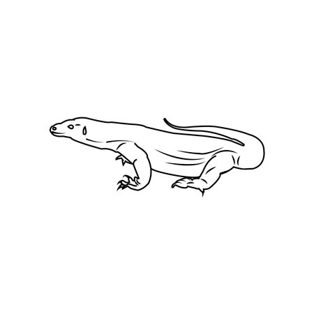 Komodo dragon icon, a rare animal found in Indonesiaのイラスト素材