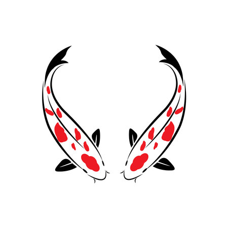 koi goldfish icon vector illustration symbol designのイラスト素材