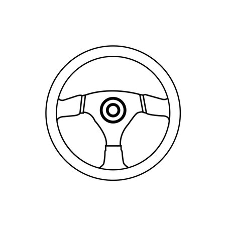 Steering wheel icon vector illustration. Car steering wheel symbolのイラスト素材