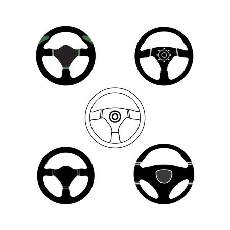 Steering wheel icon vector illustration. Car steering wheel symbolのイラスト素材