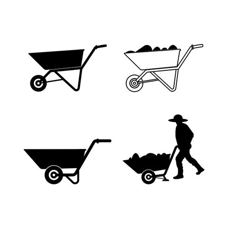 wheelbarrow vector icon,illustration logo designのイラスト素材