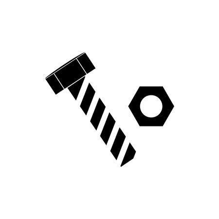 bolt and nut icon for engineering and construction simple designのイラスト素材