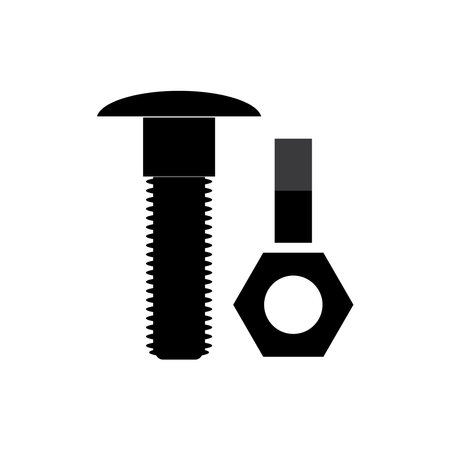 bolt and nut icon for engineering and construction simple designのイラスト素材
