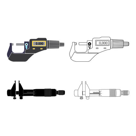 micrometer measuring instrument vector illustration design templateのイラスト素材