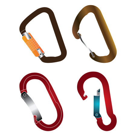 Carabiner mountain equipment icon vector illustration symbol designのイラスト素材