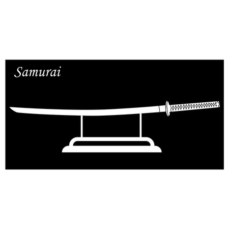 samurai sword icon vector illustration simple designのイラスト素材
