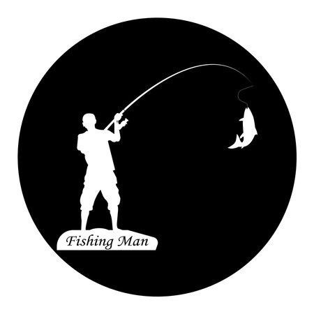 fishing man icon vector illustration symbol designのイラスト素材