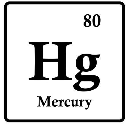 Mercury icon, 80 Hg Mercury vector illustration symbol designのイラスト素材