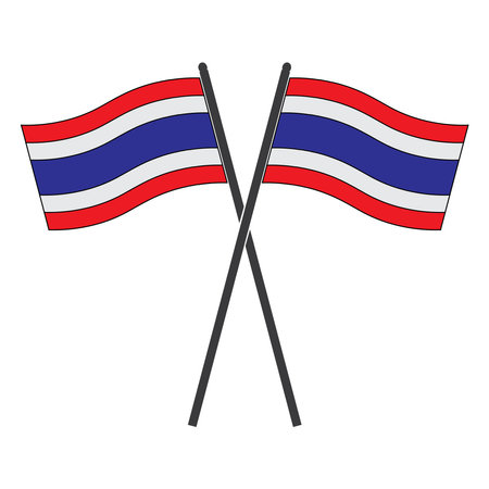 Thai flag icon vector illustration symbol designのイラスト素材
