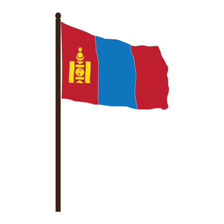 Mongolia flag icon vector illustration symbol designのイラスト素材