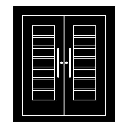 Minimalist wooden door icon vector symbol designのイラスト素材