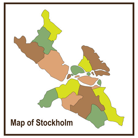Stockholm map icon illustration symbol designのイラスト素材