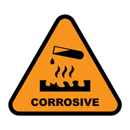 Chemical hazard icon, corrosive warning symbol vector illustration designのイラスト素材