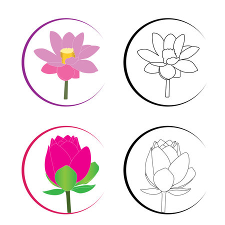 Lotus flower icon vector illustration symbol designのイラスト素材