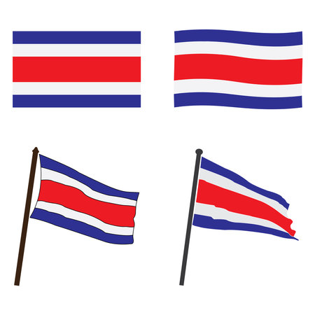 Costa Rican flag icon vector illustration symbol designのイラスト素材
