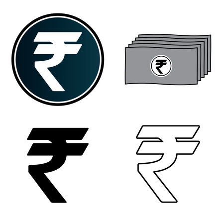 Rupee currency icon vector illustration designのイラスト素材