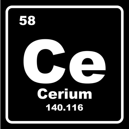 Cerium icon, chemical element in the periodic table
