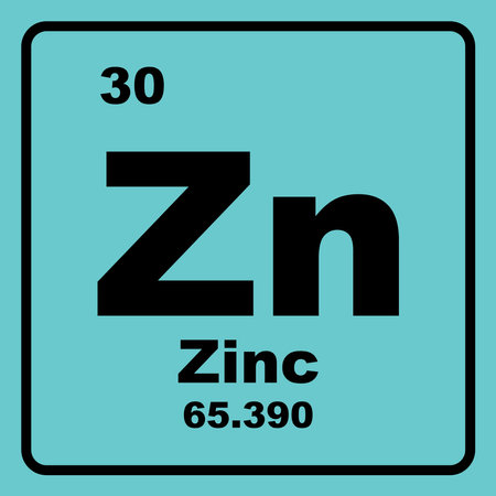 Zinc icon, chemical element in the periodic table.のイラスト素材