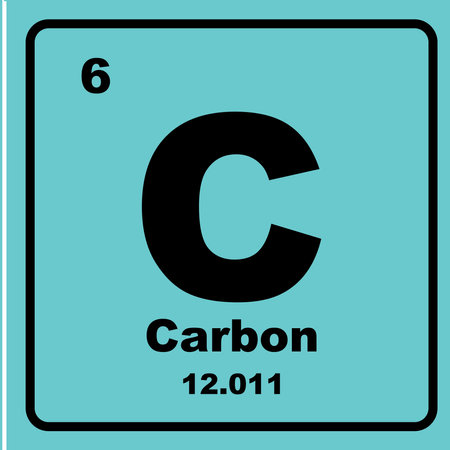 Carbon icon, chemical element in the periodic table.のイラスト素材