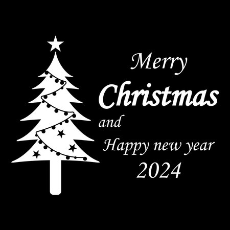 Happy New Year and Merry Christmas, simple design illustrationのイラスト素材