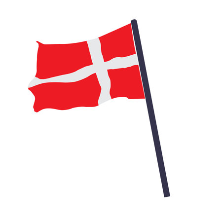 Danish flag icon vector illustration simple designのイラスト素材