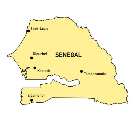 Senegal country map vector illustration simple designのイラスト素材