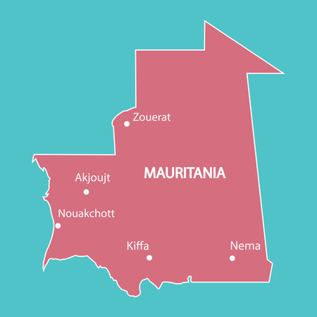 Map of Mauritania vector illustration designのイラスト素材