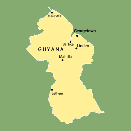 Map of Guyana vector illustration simple designのイラスト素材