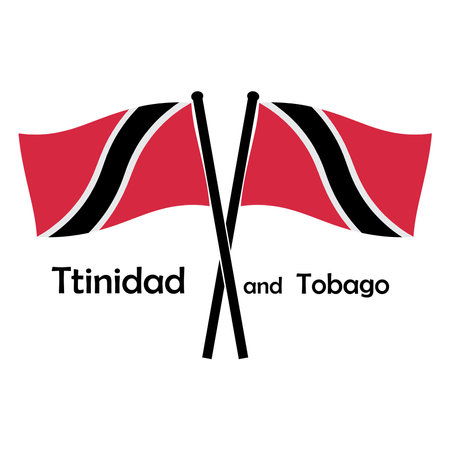 Trinidad and Tobago flag vector isolated on white background.のイラスト素材